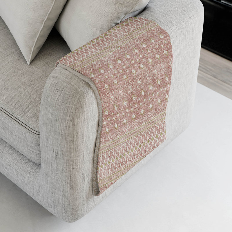Jeté bohème Addison Sherpa ASB709, Rosé