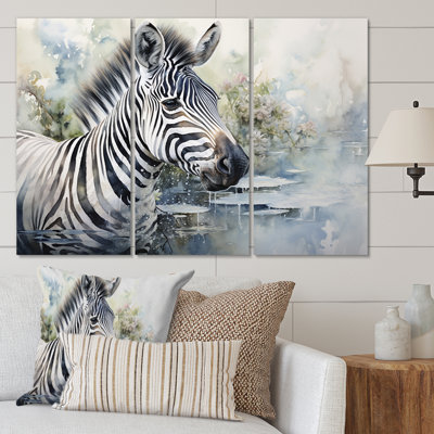 " Zebra Watercolor Elegance This " 3 - Pieces