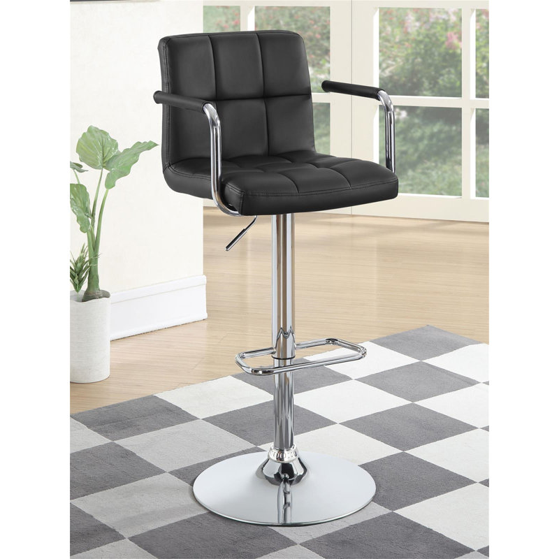 Tabouret de bar réglable avec accoudoirs, Noir