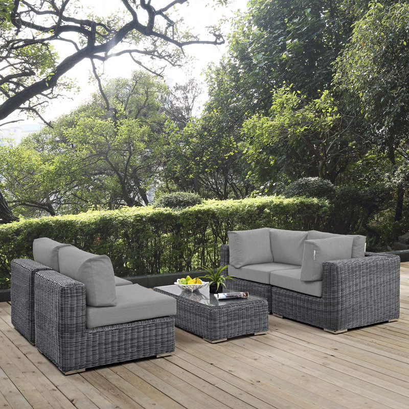 Ensemble modulaire de patio d'extérieur 5 pièces Invite, Toile granit Sunbrella®
