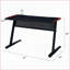 Bureau de jeu, noir et rouge avec lumière DEL et port USB | Noir + rouge | Papier composite