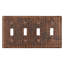 Copper Switchplate Quadruple Toggle Switch Cover