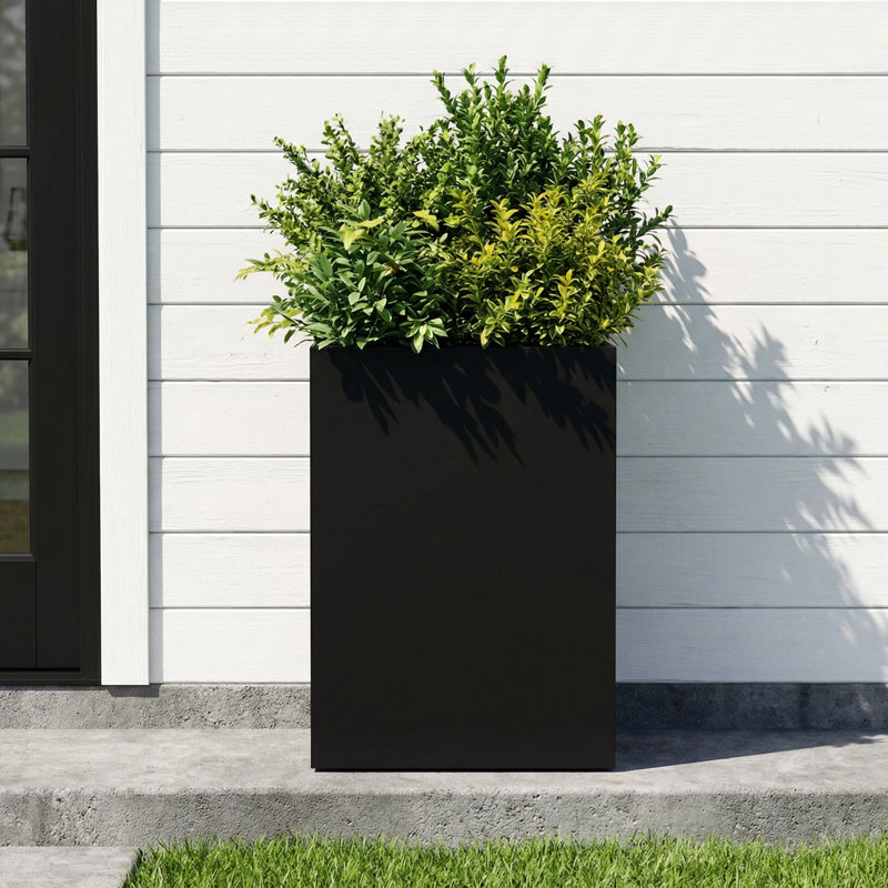 Jardinières rectangulaires en métal pour plantes d'extérieur, H 24 po x l 16 po x P 10 po