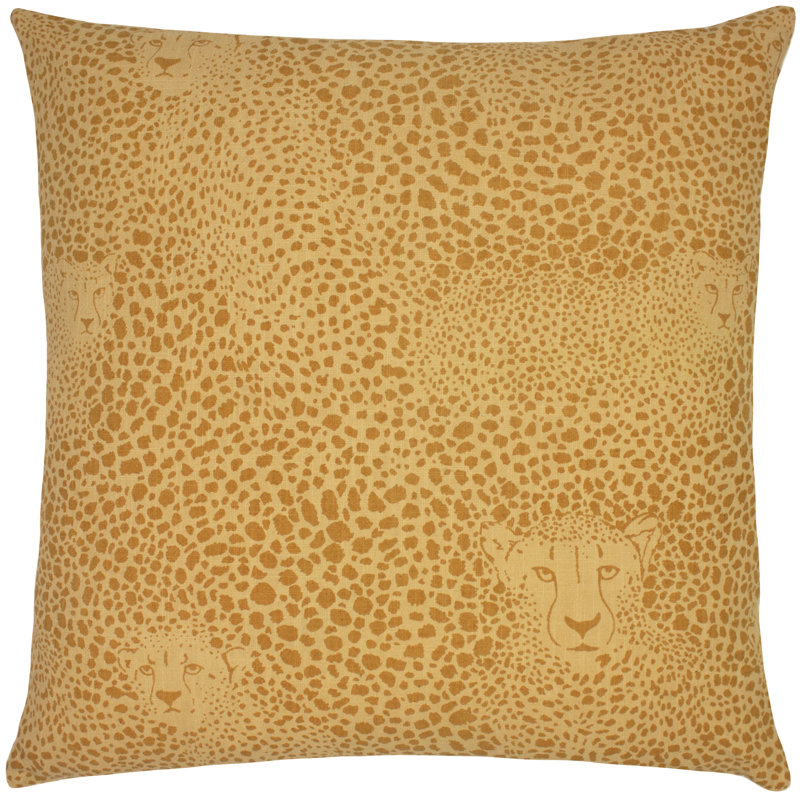 Square Throw Cushion, Feather, Yellow