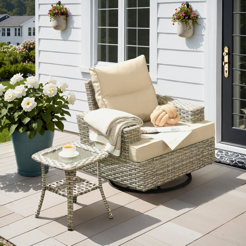 Ensemble de chaises berçantes Wahkon, Beige