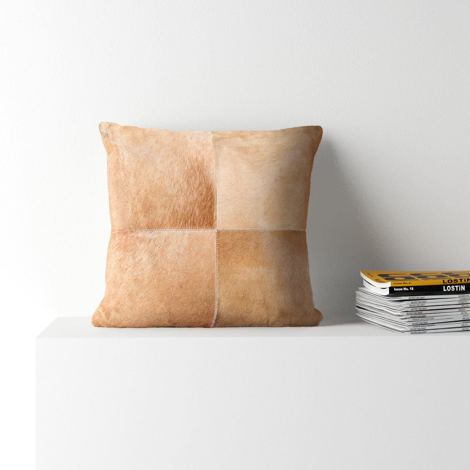 Ursula Leather/Suede Throw Pillow