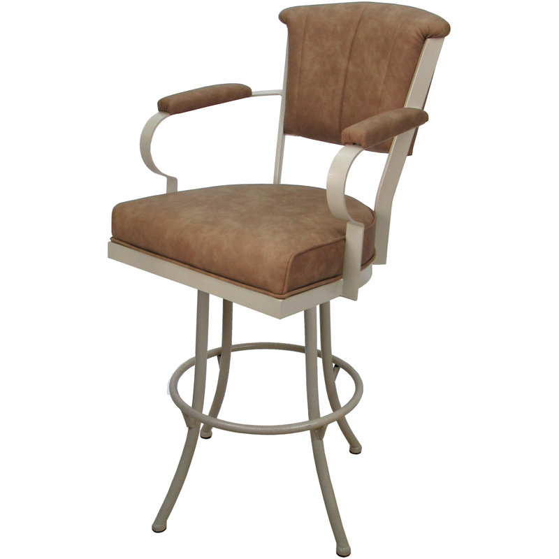 Tabouret pivotant en métal Bethel, Beige