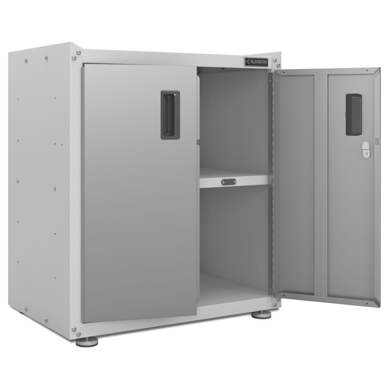 Ready-To-Assemble Full-Door Modular Gearbox, Silver/White