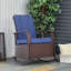 Chaise berçante d'extérieur en osier avec dossier et repose-pieds réglables Outsunny