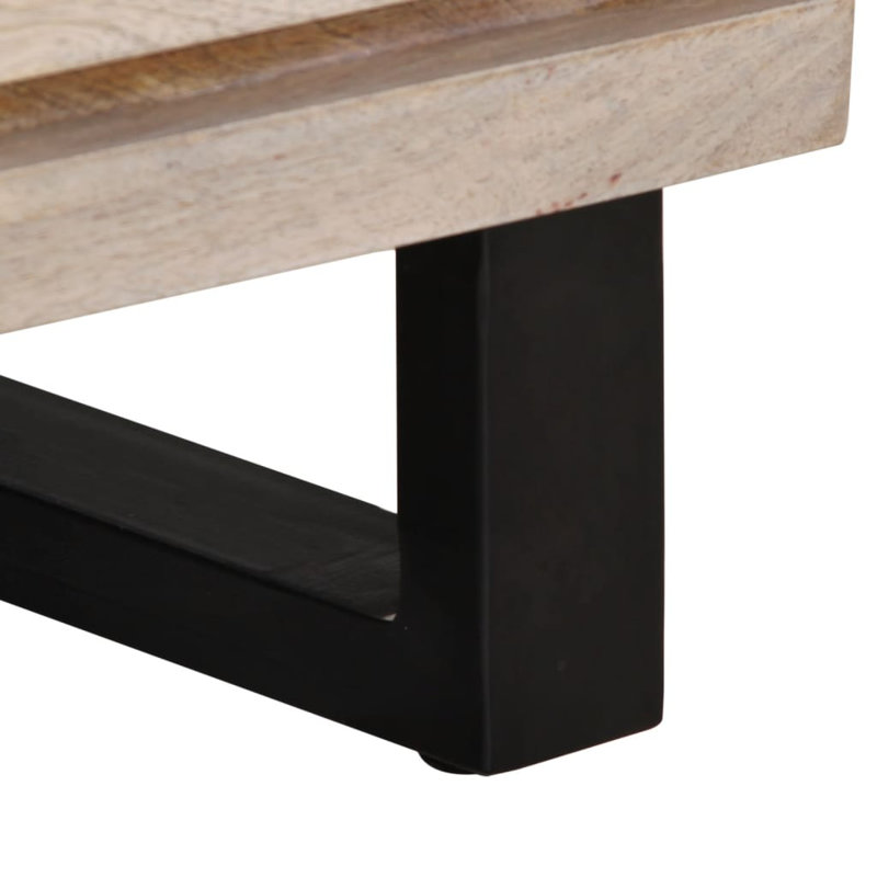40cm W Steel Bedside Table, Natural