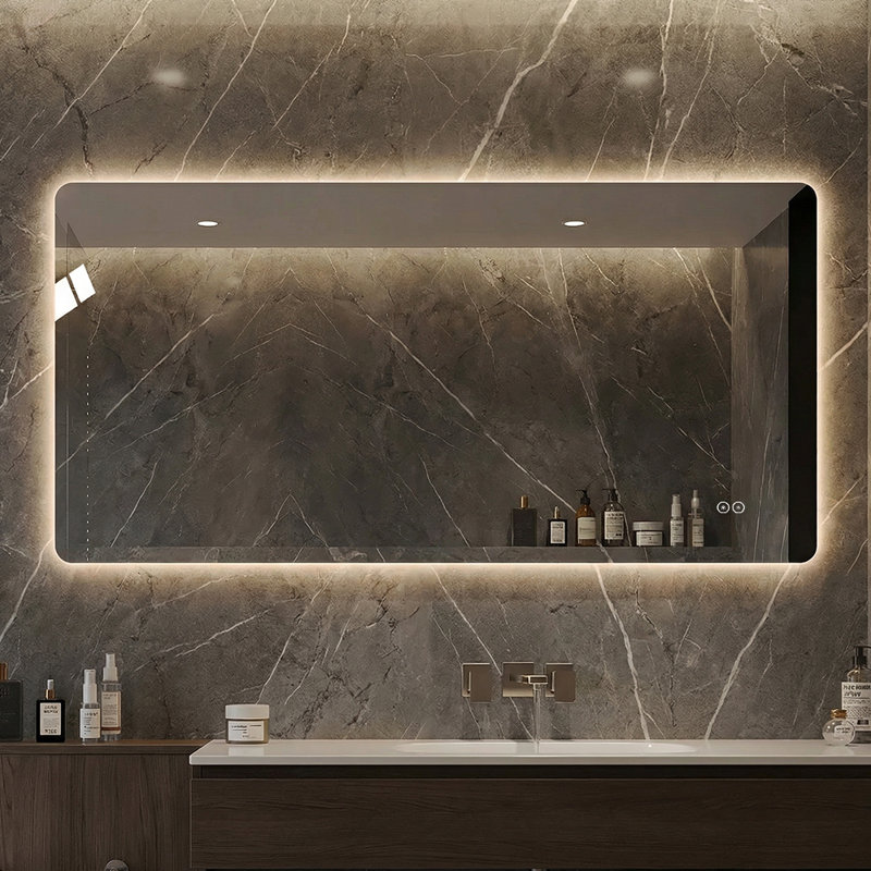 71" x 36" Frameless LED Backlit Bathroom Mirror, 3 Color Dimmable Light, Anti-Fog, Touch Control, Wall Mounted Vanity Mirror