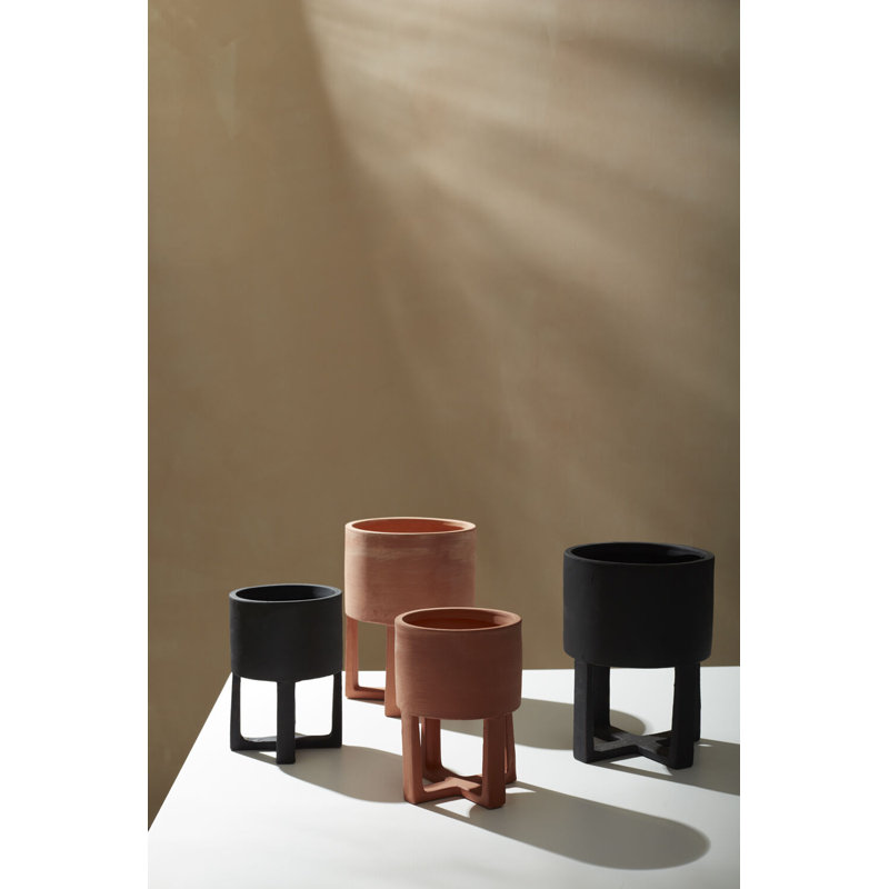 Patsy Footed Pot 7"x 10", 10" H x 7" W x 7" D, Black