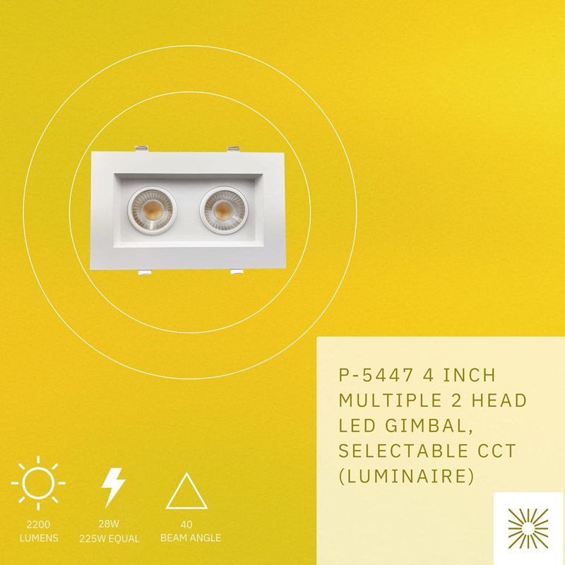 Ensemble d'éclairage encastré standard 4 po à température de couleur réglable 28 watts à intensité variable et homologué IC
