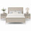 Ensemble de chambre pour grand lit, chêne naturel, argent, champagne, ensemble de 3 pièces avec 2 tables de chevet-130996394
