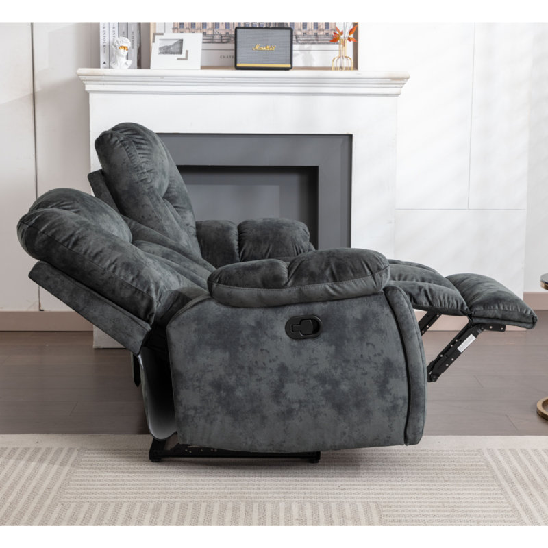 Canapé rembourré 110,24 po de largeur à 4 places avec porte-gobelets et fonction, Gris anthracite
