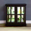 Vitrine en cerisier antique avec tablettes réglables, fermeture magnétique, lumières à DEL pour bandes rétro en verre, rangement rétro