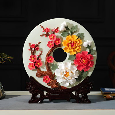 Jade Porcelain Peace Knot Ornament - New Chinese Style Home Decor For Wealth