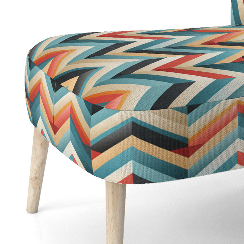 Chaise d'appoint large 27,5 po Roussel, Mélange de polyester bleu / rouge