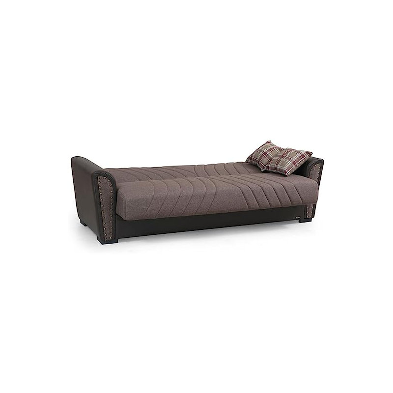 Canapé-lit convertible en tissu Sundon , Mélange de polyester brun
