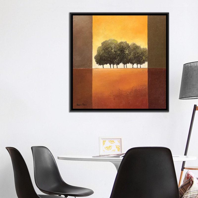«Trees III», reproduction sur toile, H 18 po x l 18 po x P 1,5 po, Toile avec cadre noir, Pas de tapis