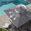 129'' X 129'' Square Outdoor Solar Led Cantilever Patio Umbrella without Weighted Base-1709515331