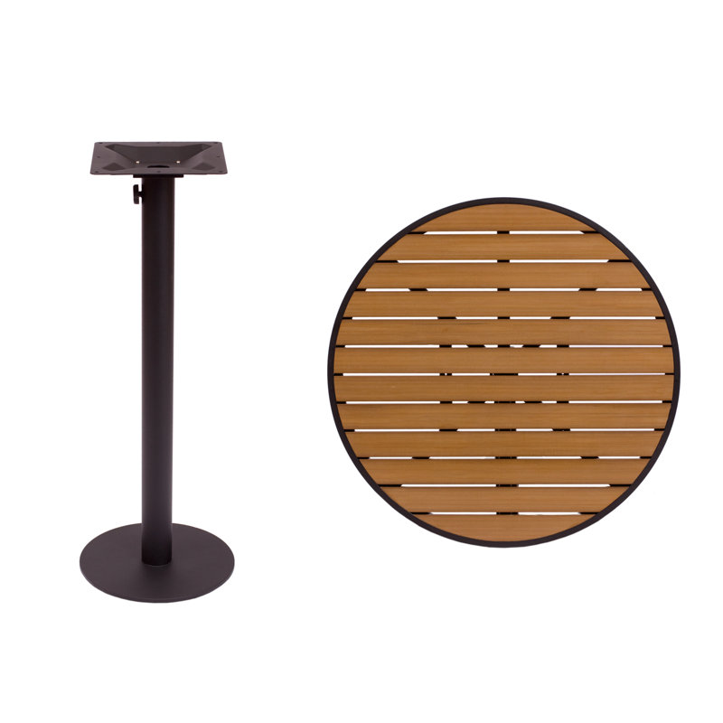 Longport Table de bar en teck/aluminium, H 41 po x l 24 po x P 24 po, Noirci