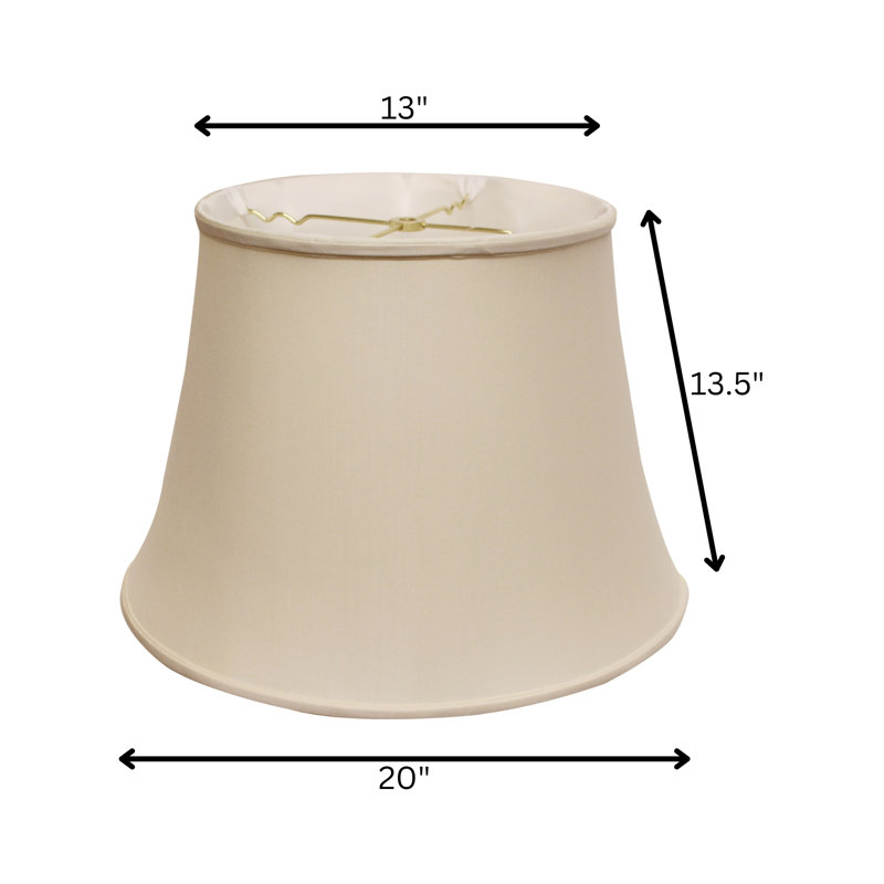 Abat-jour cloche en soie / shantung (araignée), Champagne, H 12,5 po x L 18 po x P 18 po