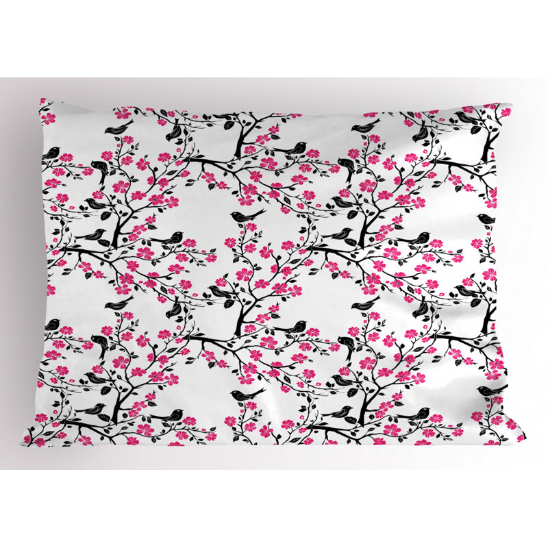 Flowers Polyester Floral Sham, Queen