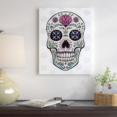 " Sugar Skull II On Gray " by Janelle Penner