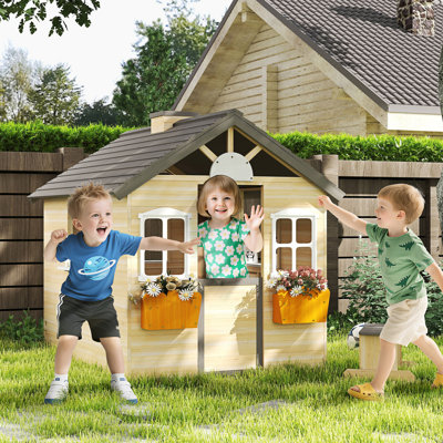 Outsunny 40.5'' W x 37'' D Outdoor Playhouse