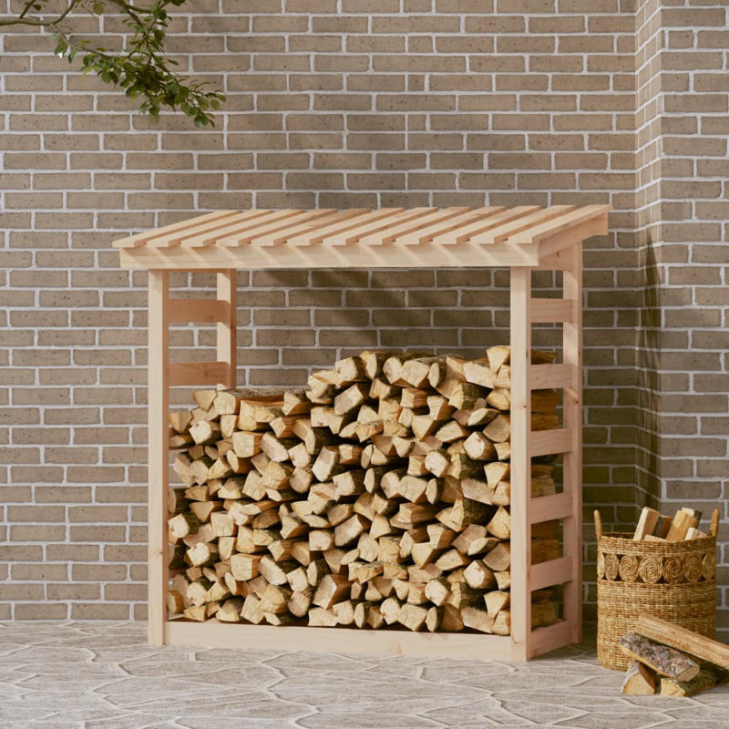 108cm W Solid Wood Log Rack, Brown