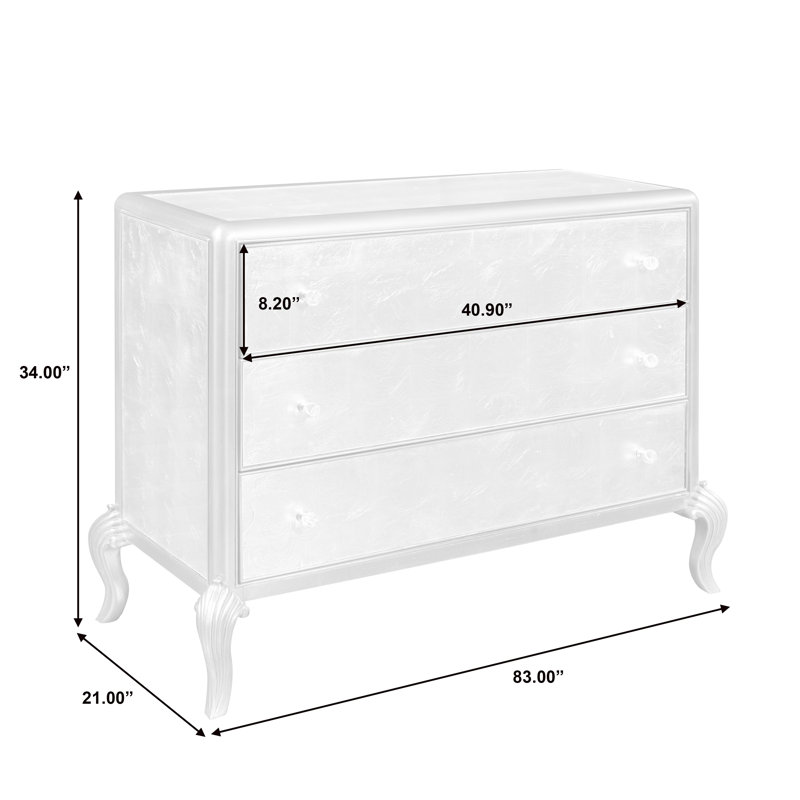 Silver and Gold Eglomise 4-Drawer Glam Chest