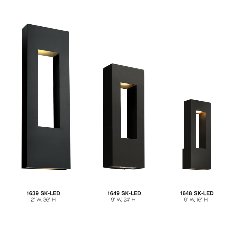 Atlantis 2 Light Outdoor Sconce, 25" H x 9" W, Satin Black, LED