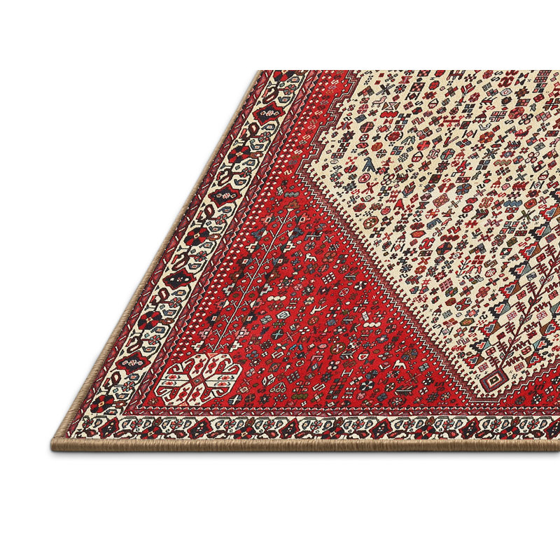 Tapis oriental rouge / beige, Rectangle 5 pi x 7 pi