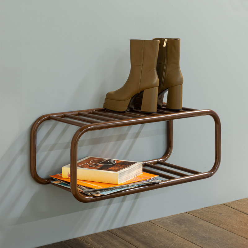 Retro 4 Pair Shoe Rack, Brown