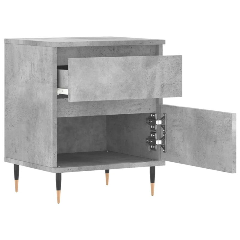 Mironda 40cm W Manufactured Wood Bedside Table, Concrete Grey
