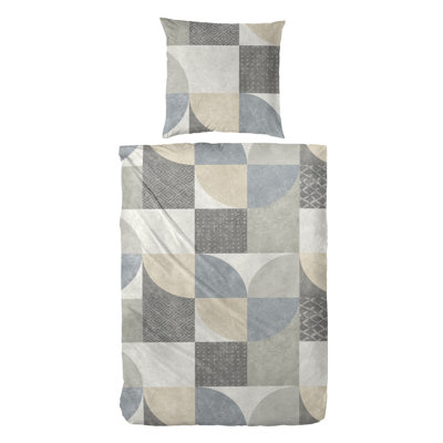 Rettie Cotton Geometric Shapes Duvet Cover Set with Pillow Shams
