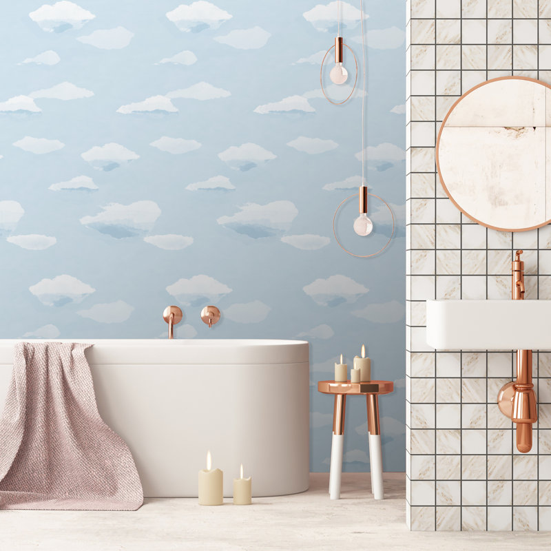 Rouleau de papier peint Paule Marrot Les Nuage, Bleu clair