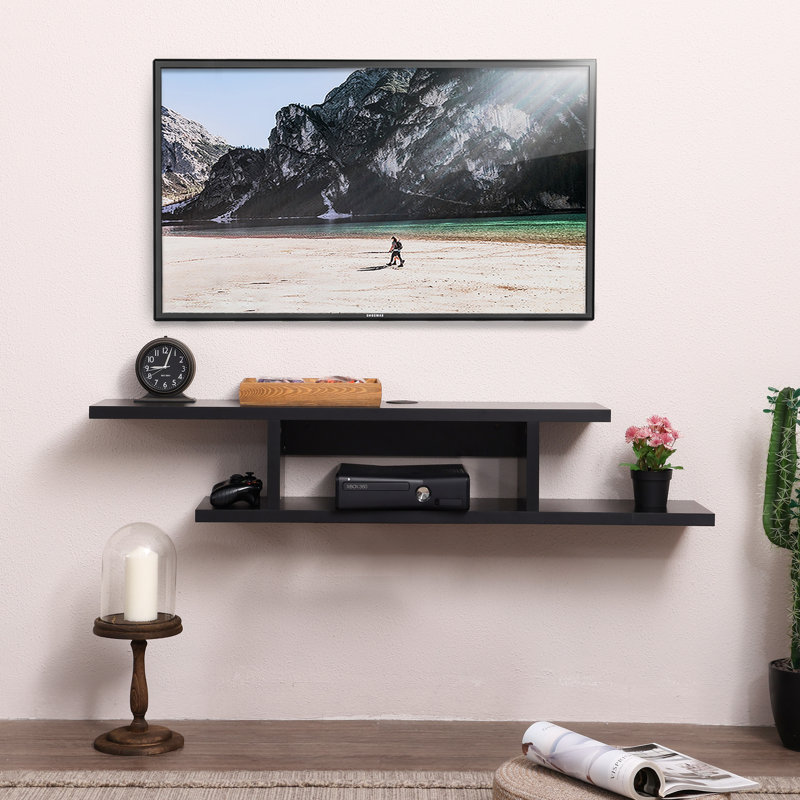 Renice Unfinished Floating TV Stand for TVs up to 55", Black