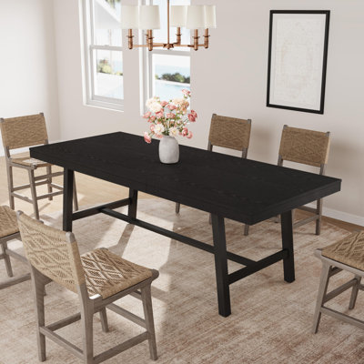 63-83" Extendable Dining Table, Industrial Rectangular Dining Room Table for 6-8 People, Expandable Kitchen Table