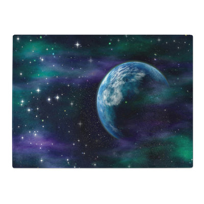 Space Planets No.1  Glass Chopping Board
