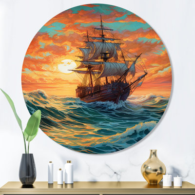 «Haslet Brown Ship On The Seas I», reproduction sur métal