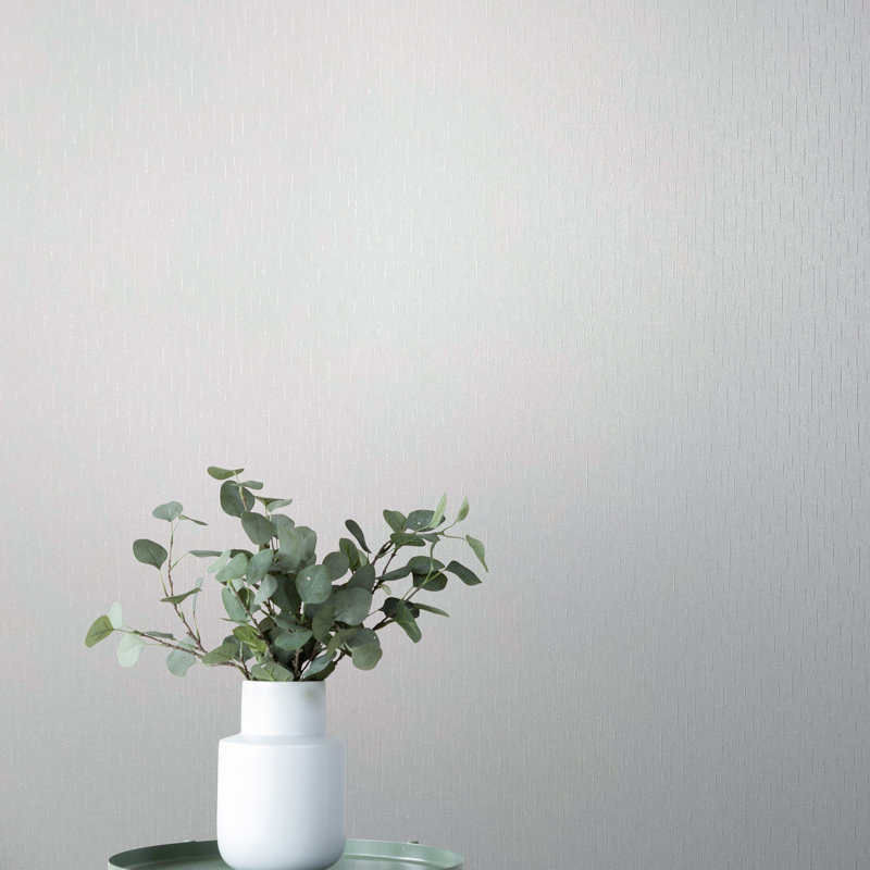 Ninti Industrial Effects Plain Vertical Texture Pearlescent Wallpaper Roll 10.05m x 53cm, White