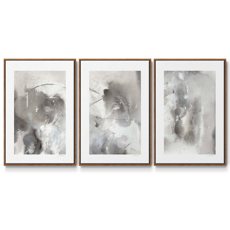 Ensemble de 3 pièces mystiques I encadrées sur toile, Noyer, H 40 po x l 78 po
