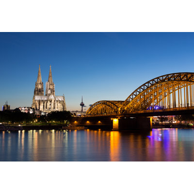 Rhine And Cathedral by Contrastdesign_Cologne_ThomasH - Wrapped Canvas Print