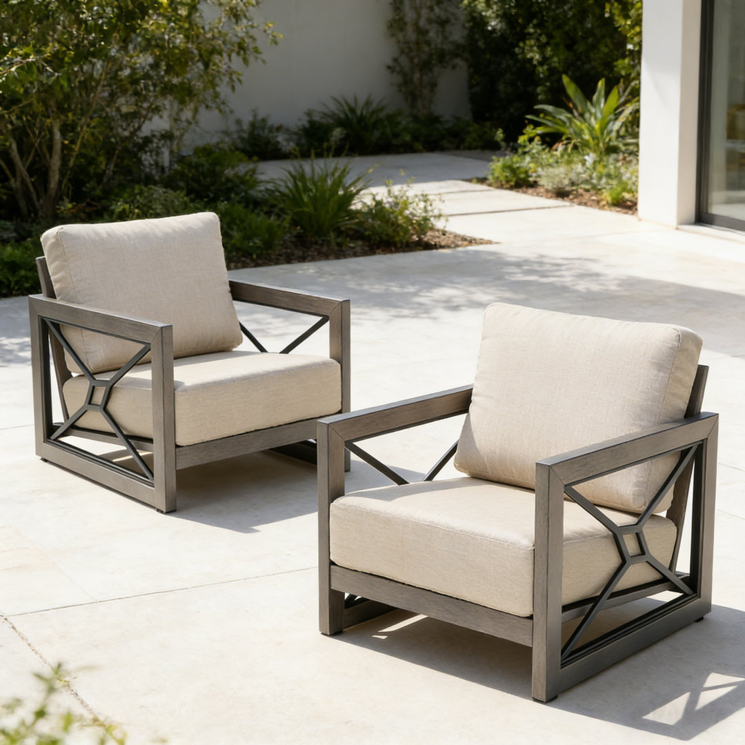 Marindo Patio Aluminum Club Chairs Lounge Chairs with Sunbrella® Cushions Peak Home Furnishings