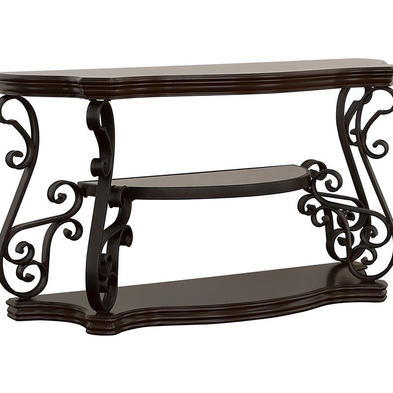 Gretta Merlot 2-Shelf Sofa Console Table