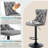 Modern Upholstered Black Swivel Velvet Bar Stools (Set of 4)-968169769-959676542
