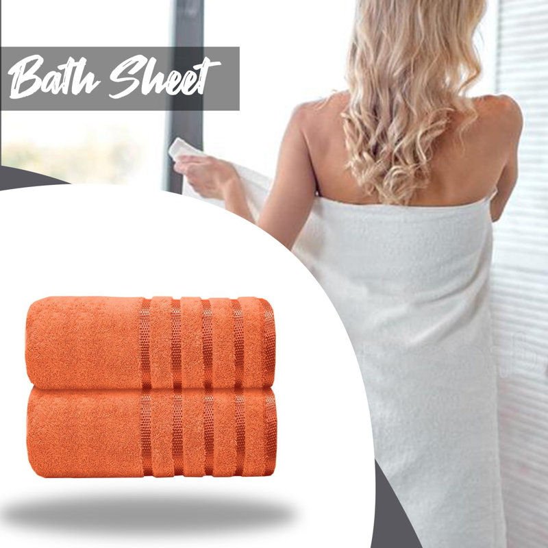 Mikeshia Premium Jumbo Bath Sheet Set, Orange