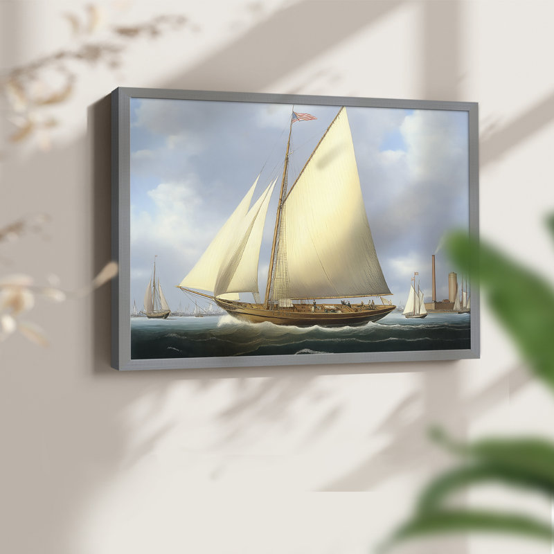 Série nautique-C III - Reproduction encadrée - Restickable, H 8 po x l 10 po, Gris
